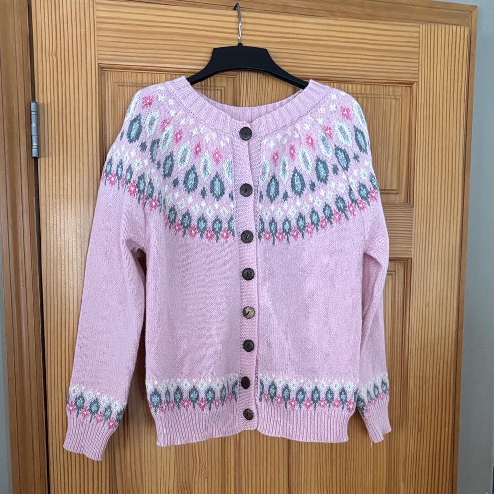 NWOT lovely pink cardigan sweater M/Lg